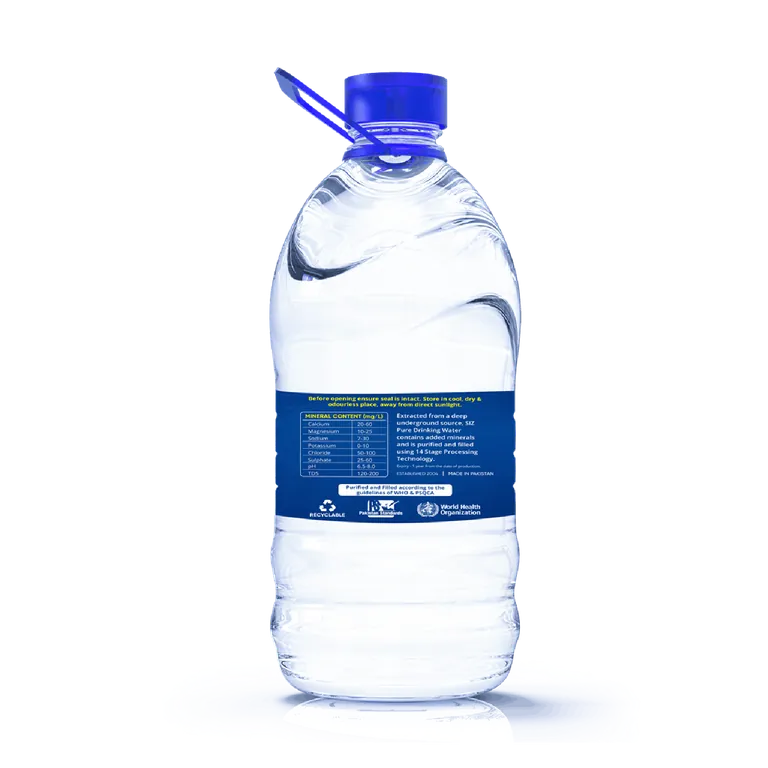 SIZ Water 5.5 litre bottle – back view