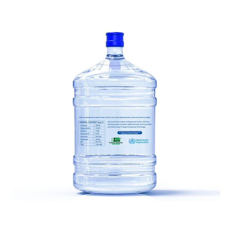 SIZ Water 19 litre bottle – back view